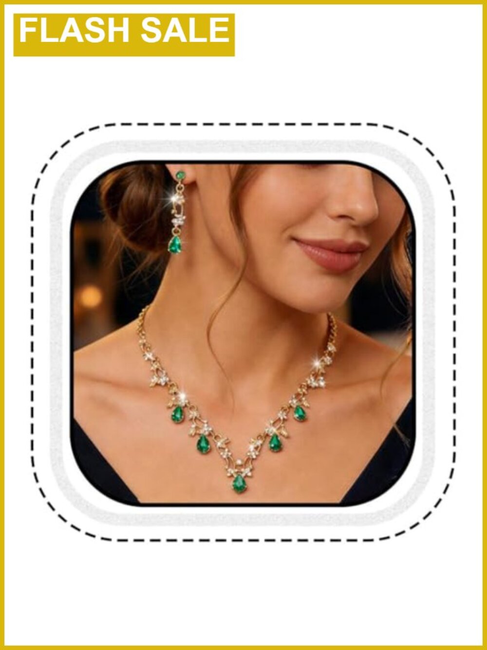 Rhinestone Jewelry Set Bridal Wedding Necklace Earrings